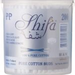 أعواد قطن شفا القطن الخالص، 200 قطعة